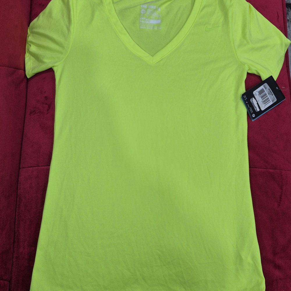 Nike Women's Neon Yellow V-Neck Blouse